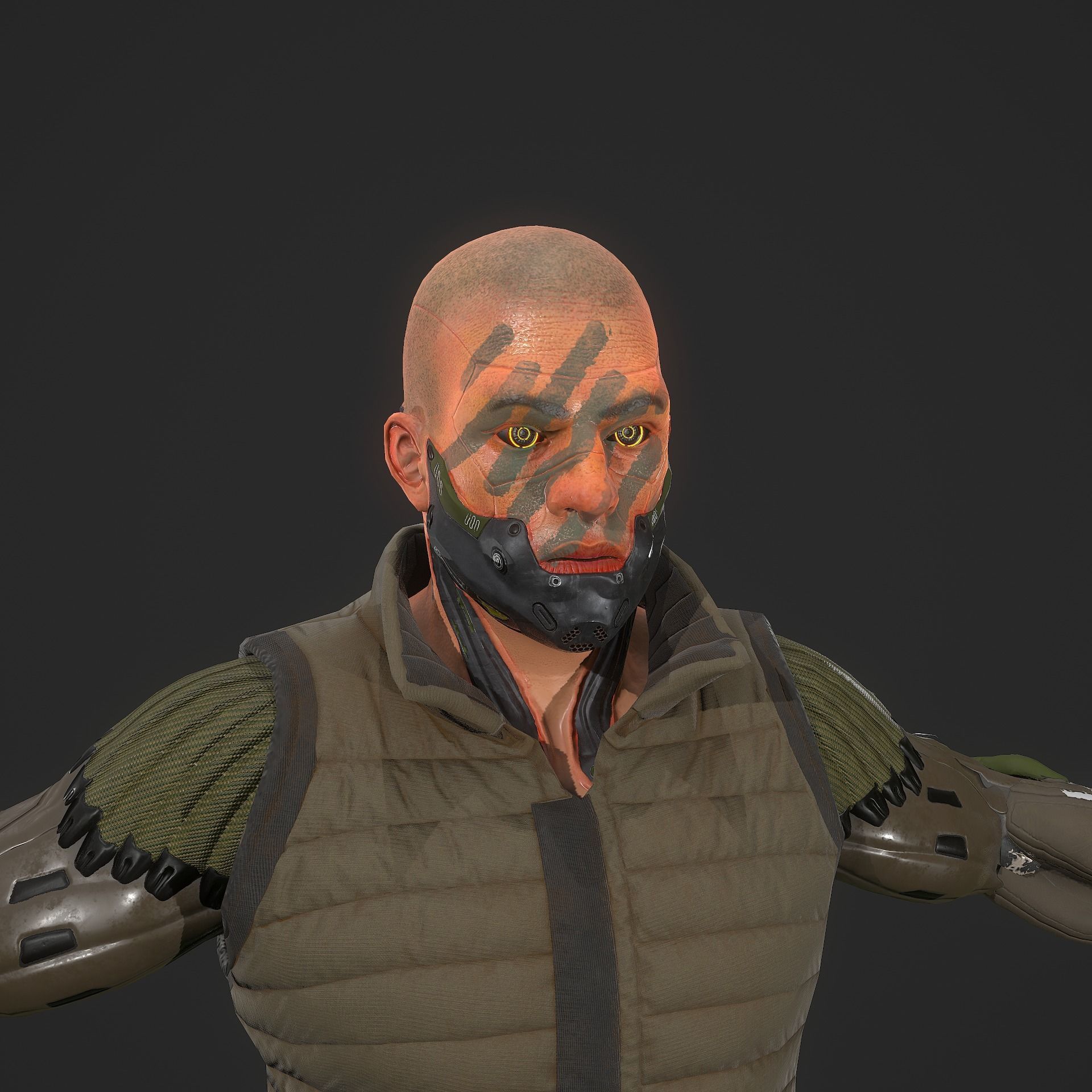 Sci-fi Soldier Low-poly 3D model_5