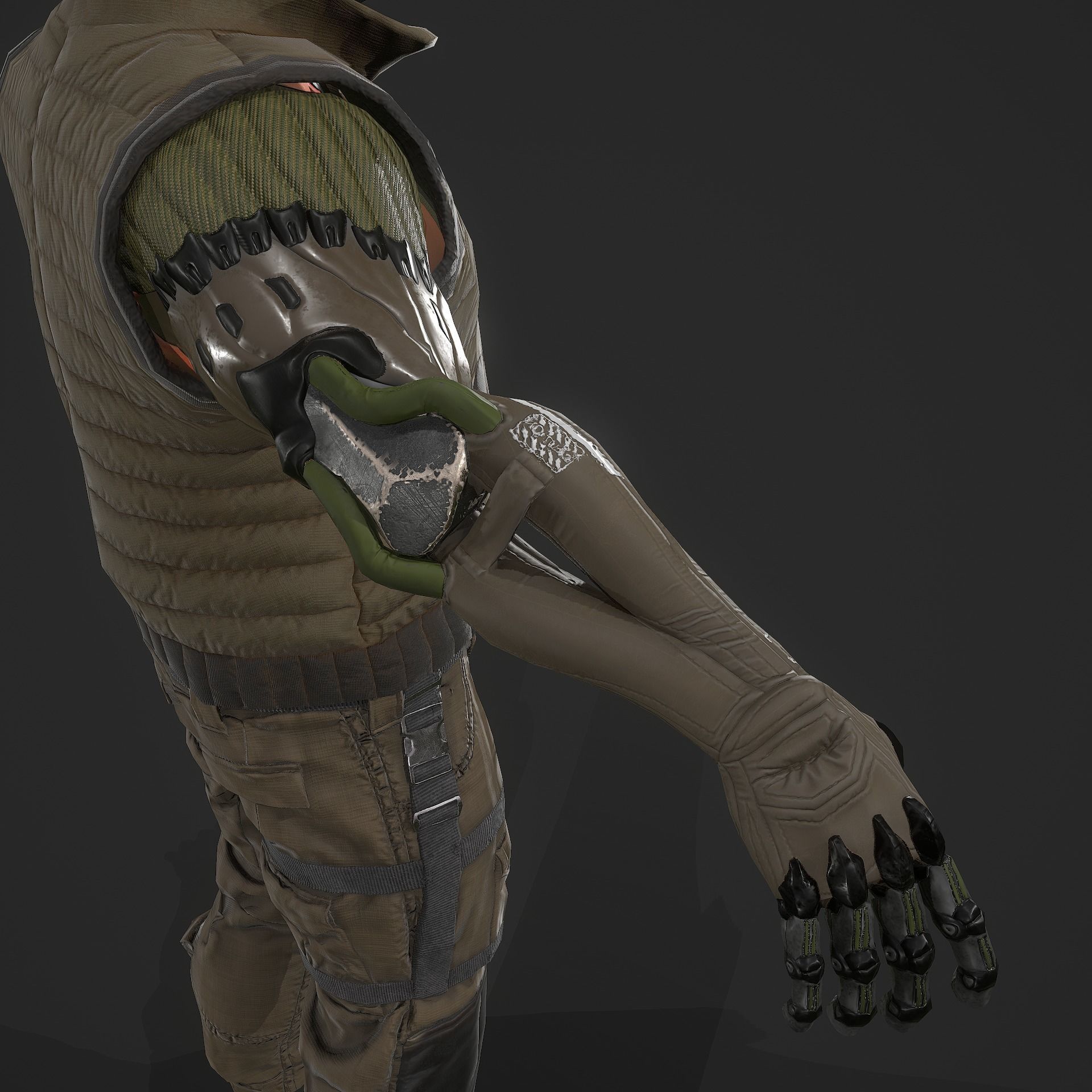 Sci-fi Soldier Low-poly 3D model_10