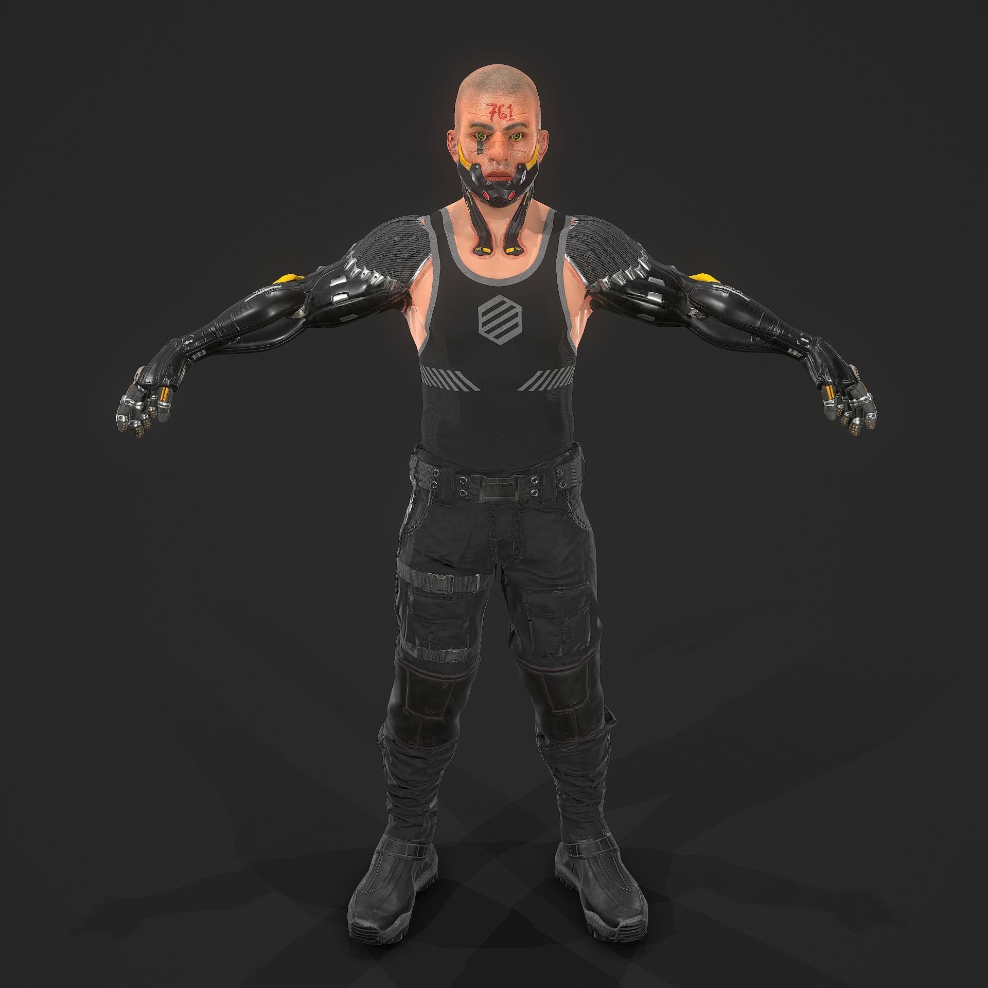 Sci-fi Soldier Low-poly 3D model_21