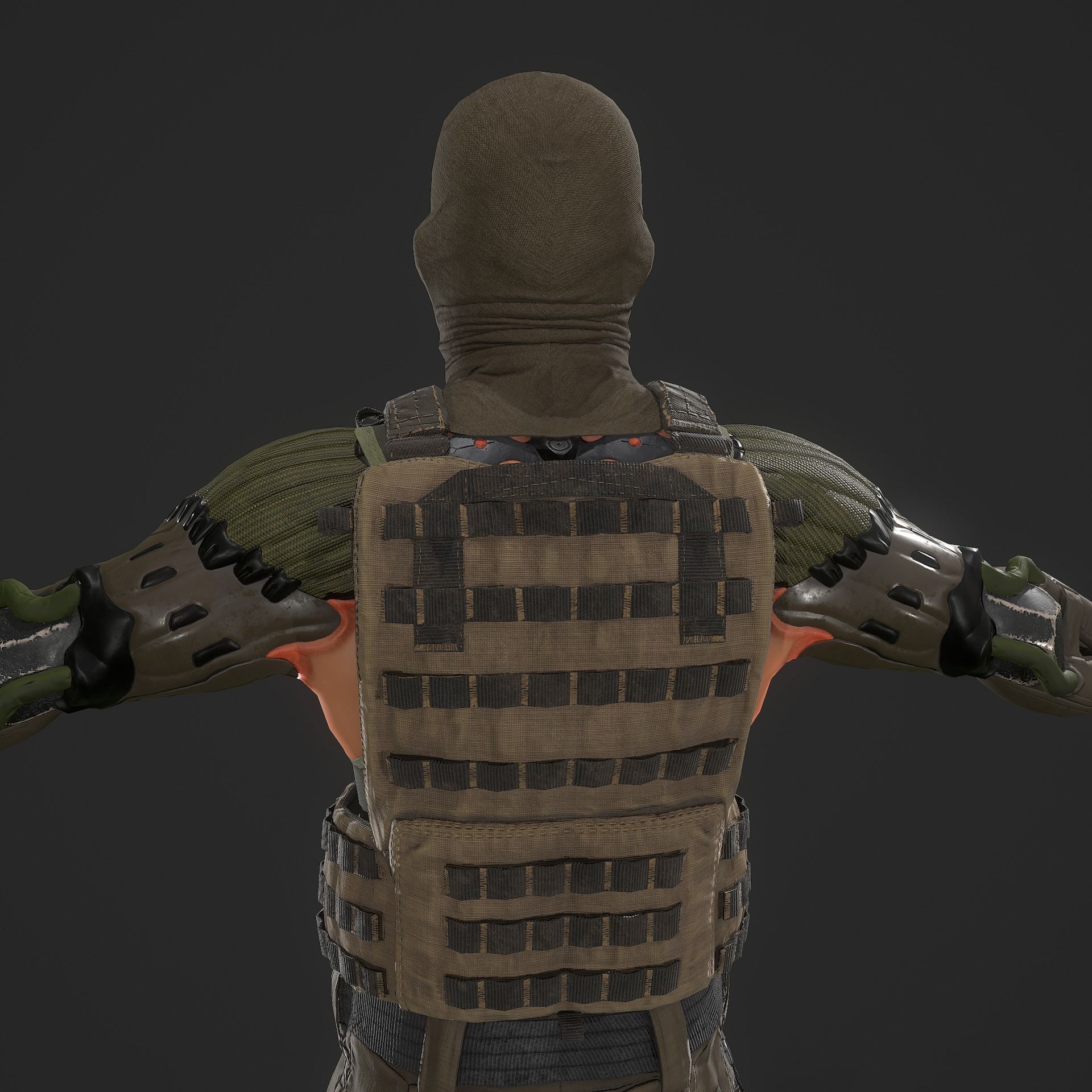 Sci-fi Soldier Low-poly 3D model_12