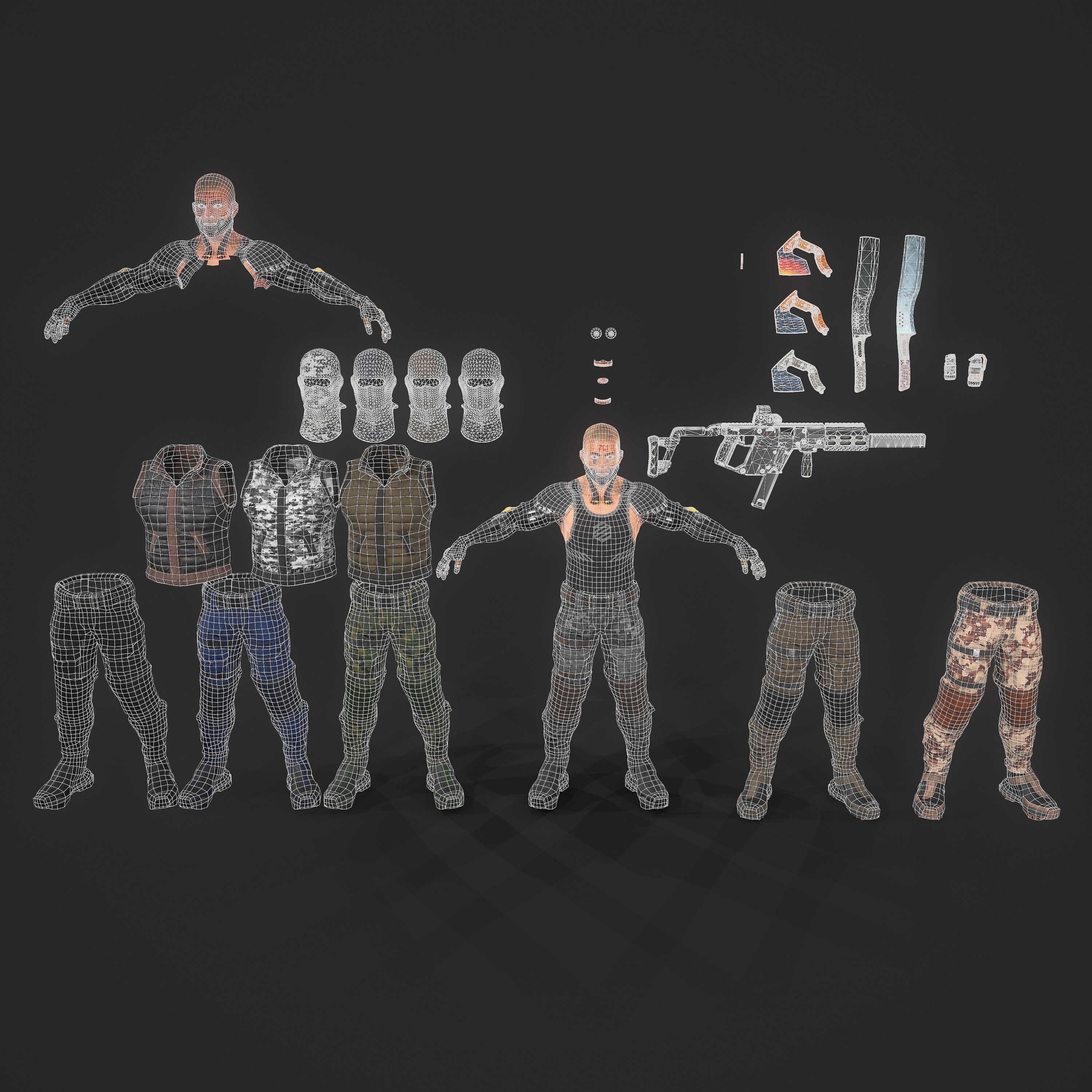 Sci-fi Soldier Low-poly 3D model_40