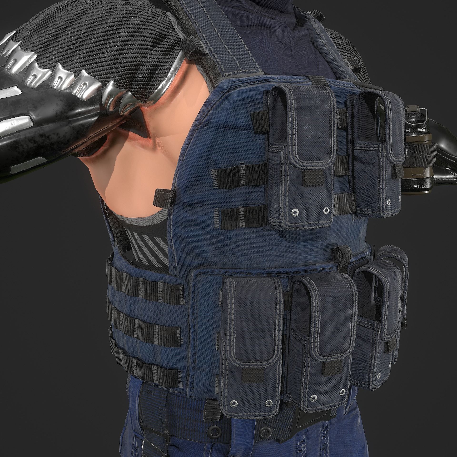 Sci-fi Soldier Low-poly 3D model_38