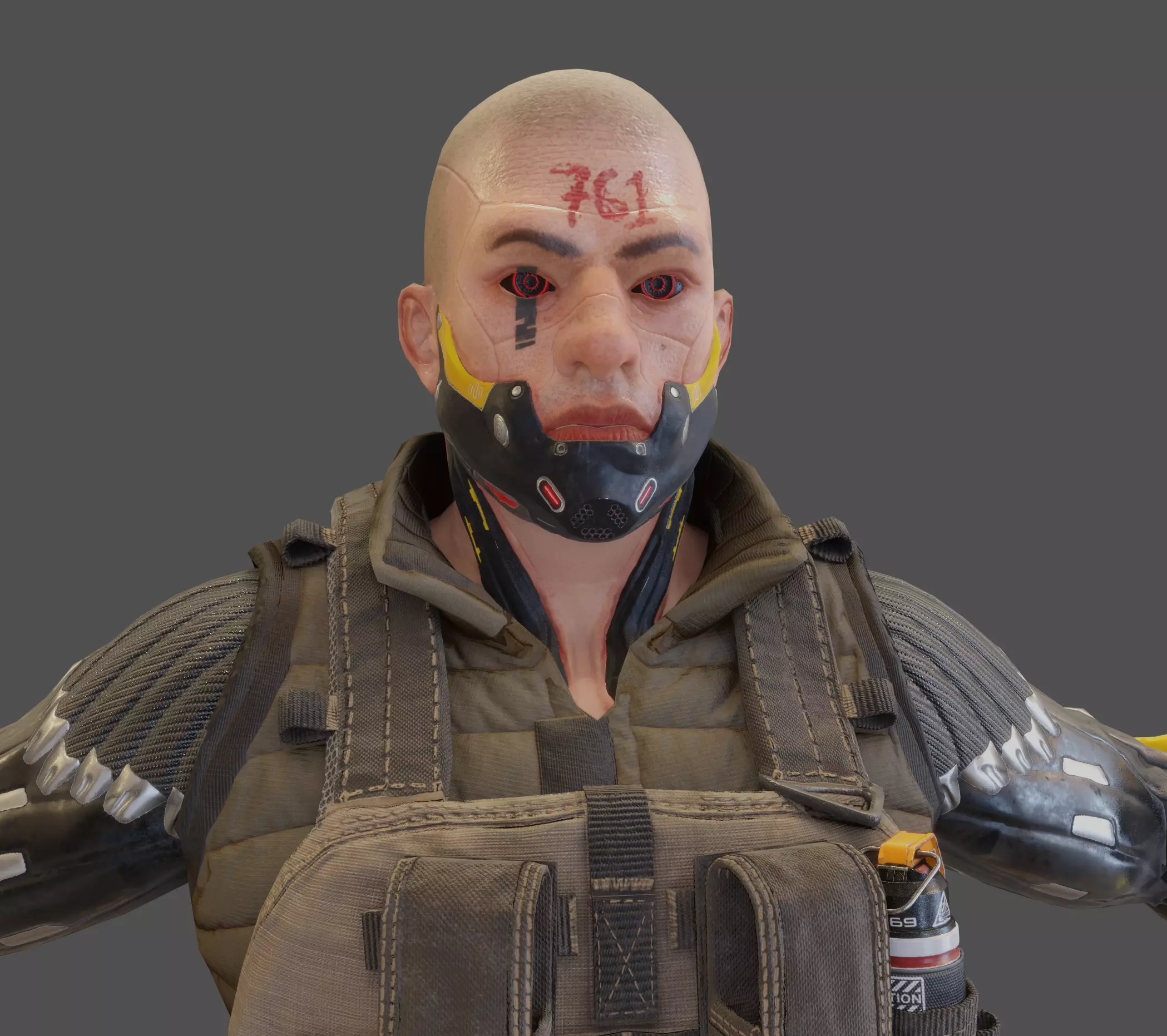 Sci-fi Soldier Low-poly 3D model_0