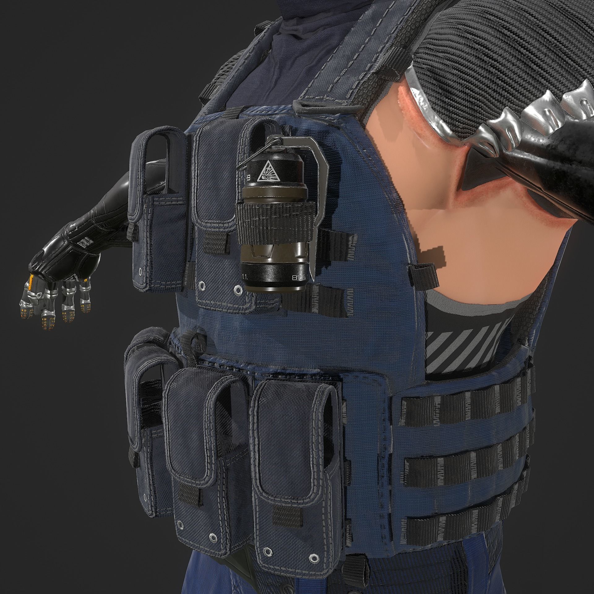 Sci-fi Soldier Low-poly 3D model_39