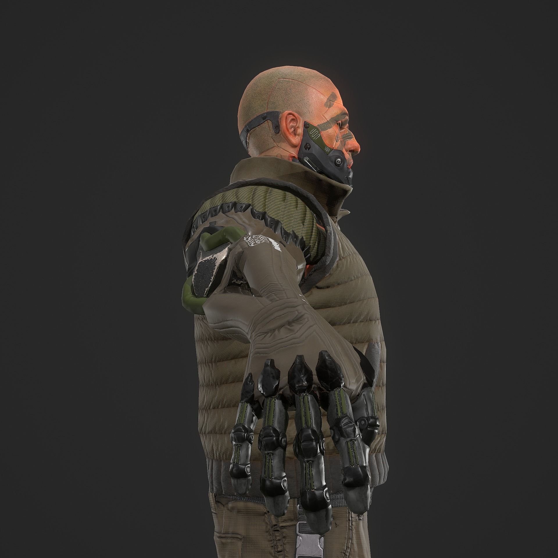 Sci-fi Soldier Low-poly 3D model_7