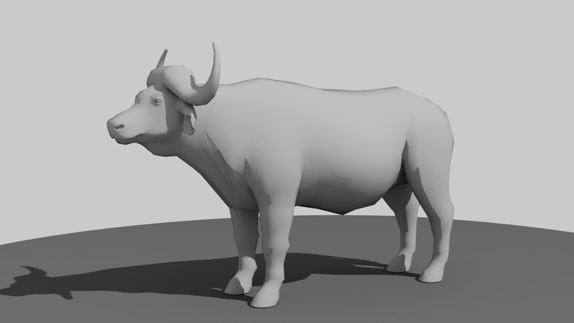 Buffalo bull Low-poly 3D model_6