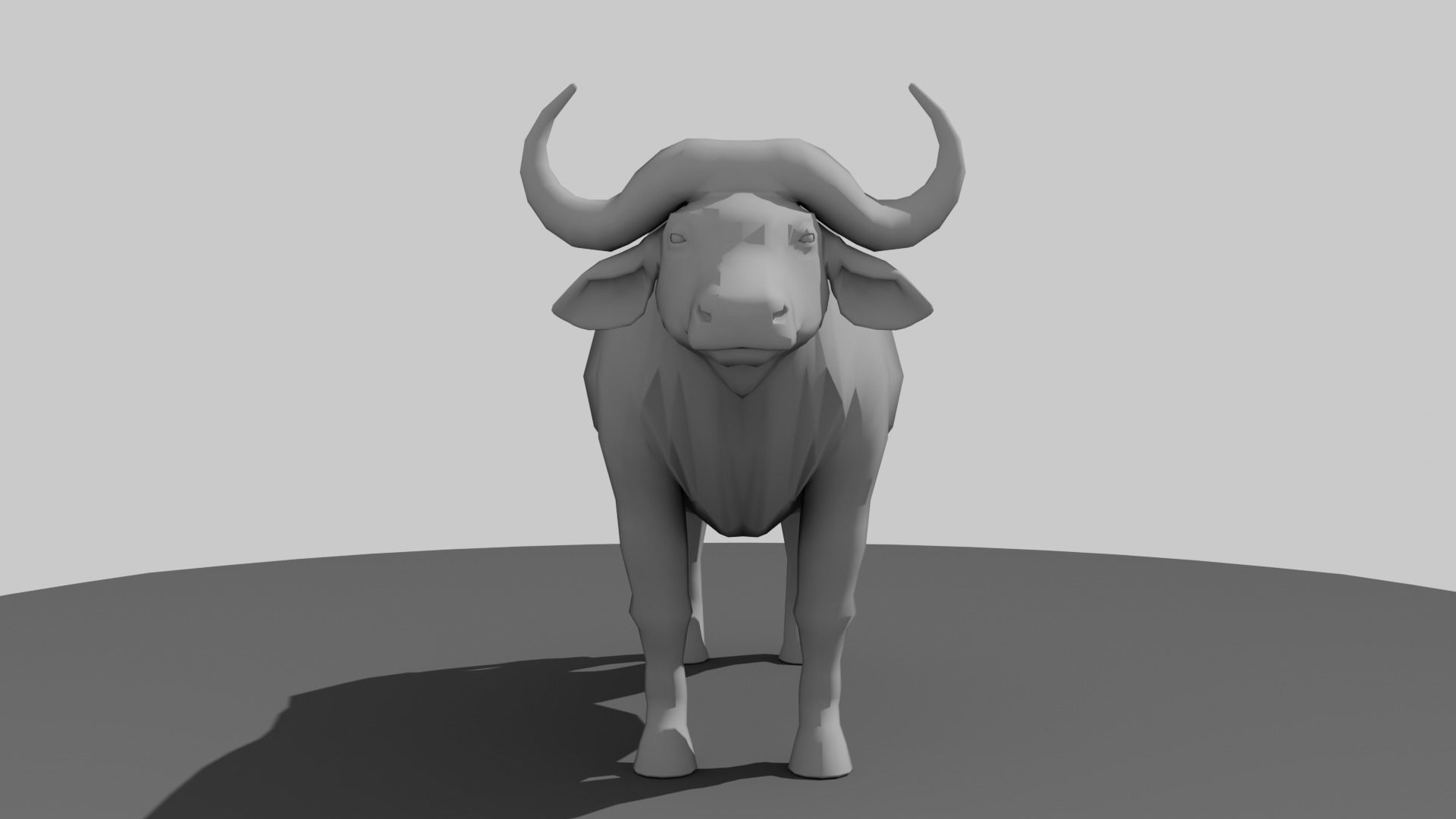 Buffalo bull Low-poly 3D model_7