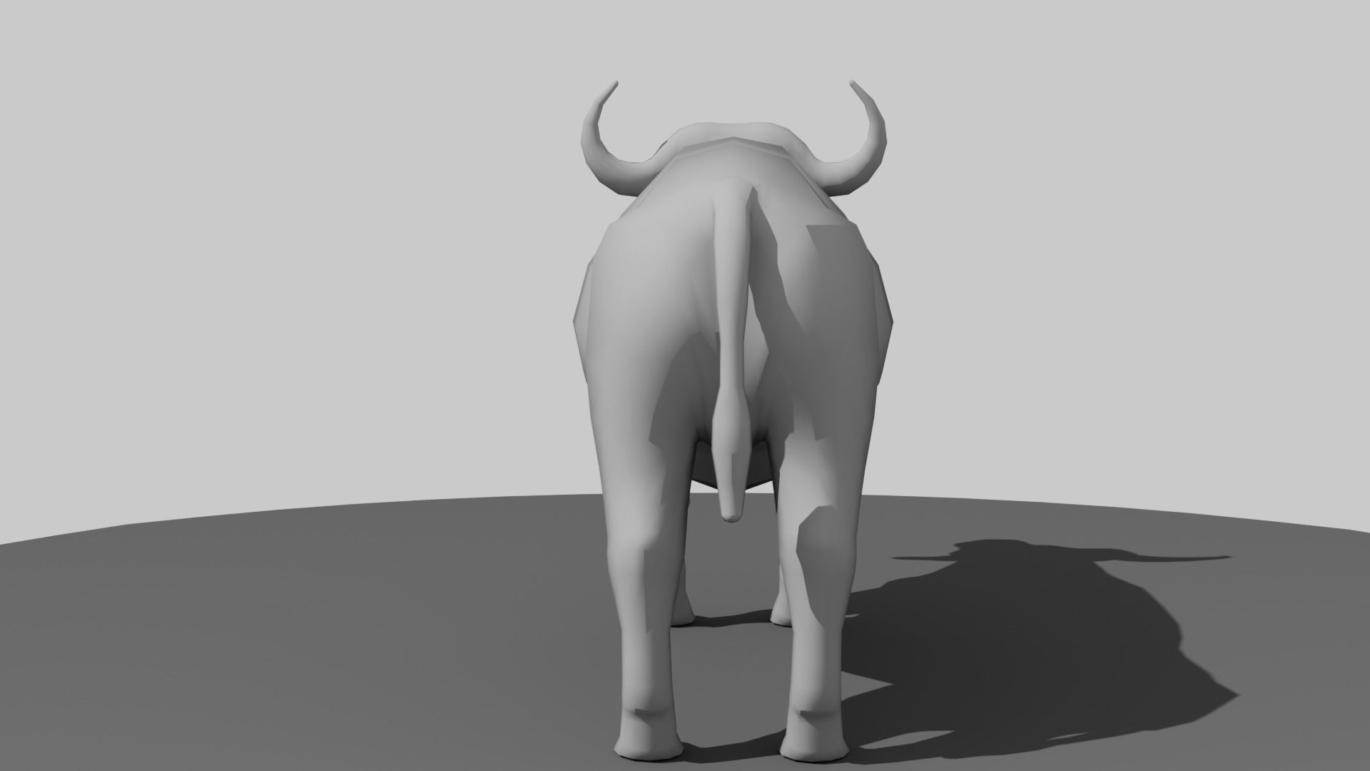 Buffalo bull Low-poly 3D model_9