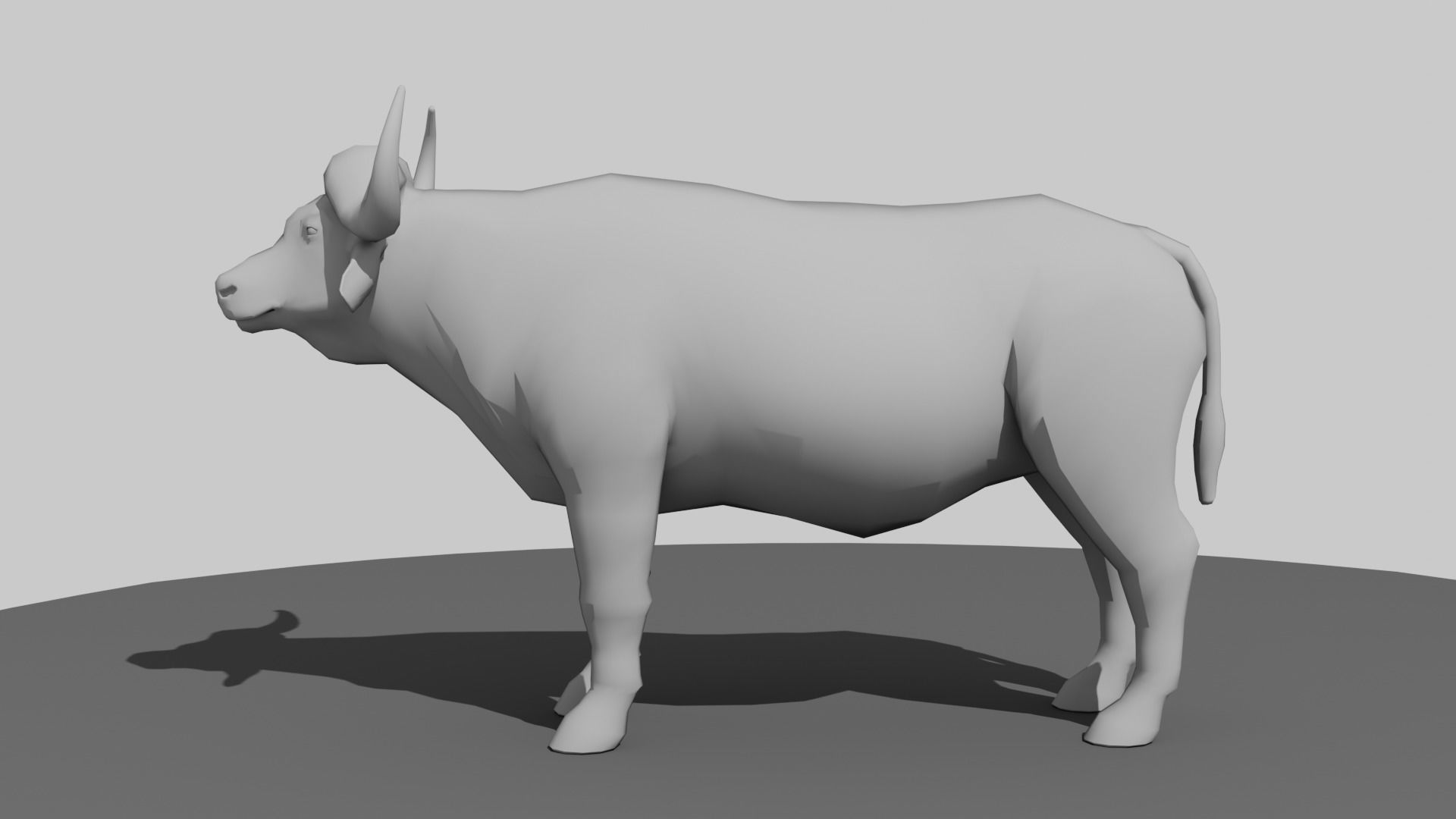 Buffalo bull Low-poly 3D model_8