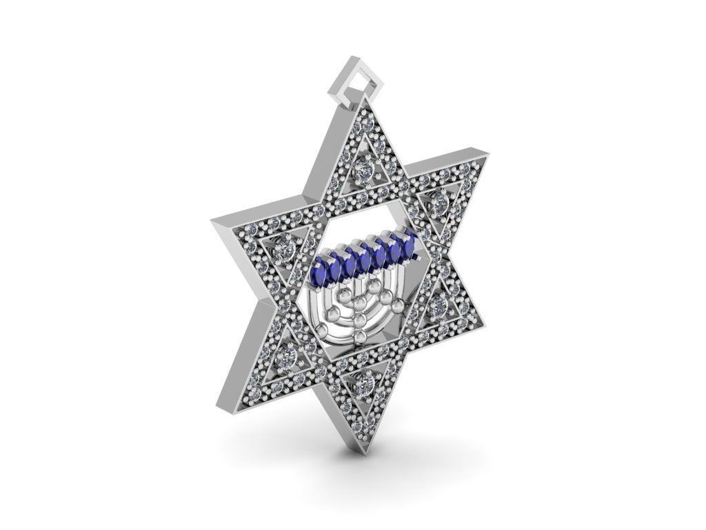 Two DAVID star SMALL and BIGG ONE 3D print model_4