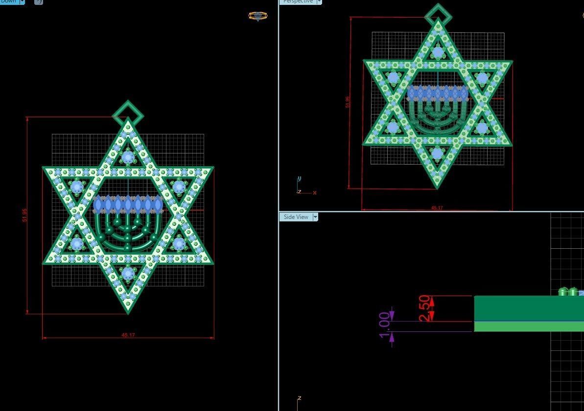 Two DAVID star SMALL and BIGG ONE 3D print model_2