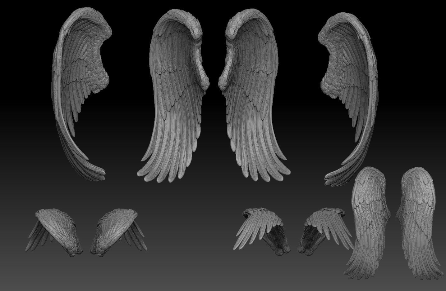 angel wings  3d model  3D print model_7