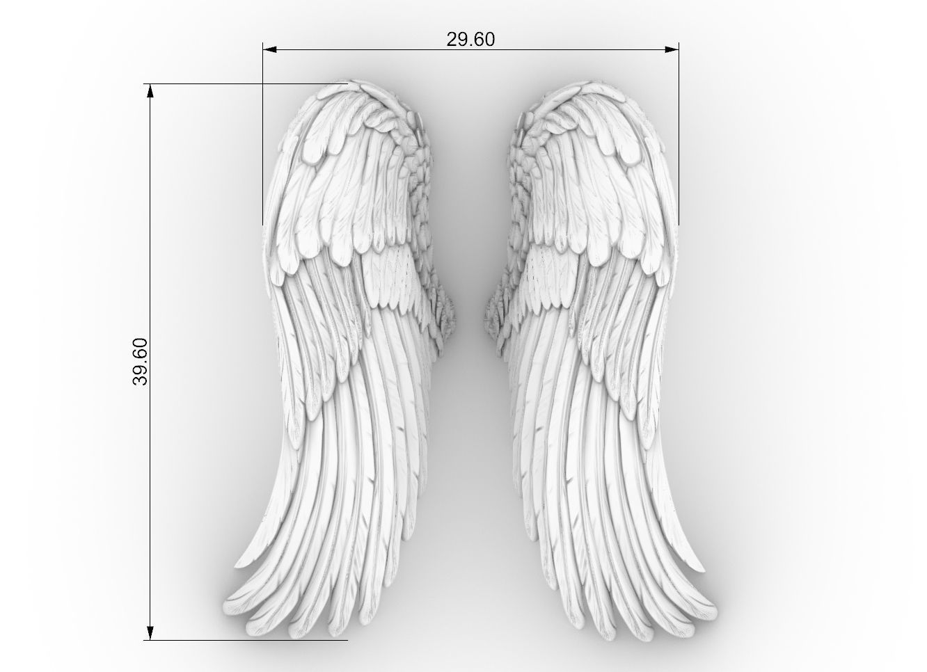 angel wings  3d model  3D print model_8
