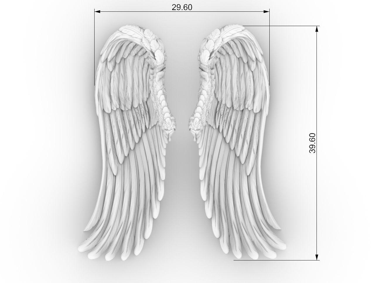 angel wings  3d model  3D print model_9