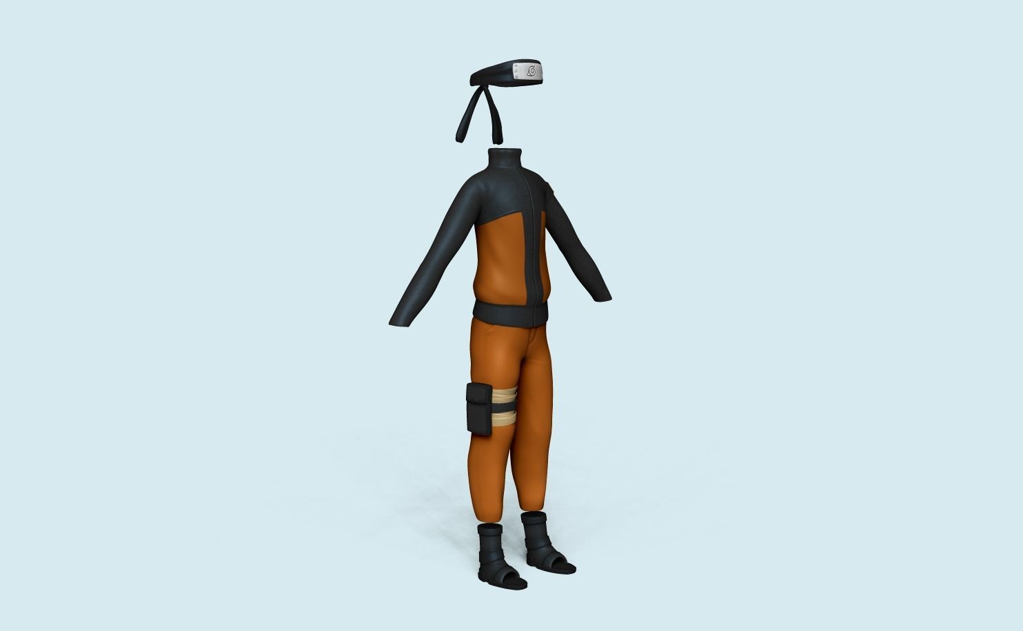 Naruto Uzumaki - Character Outfit Costume Low-poly 3D model_5