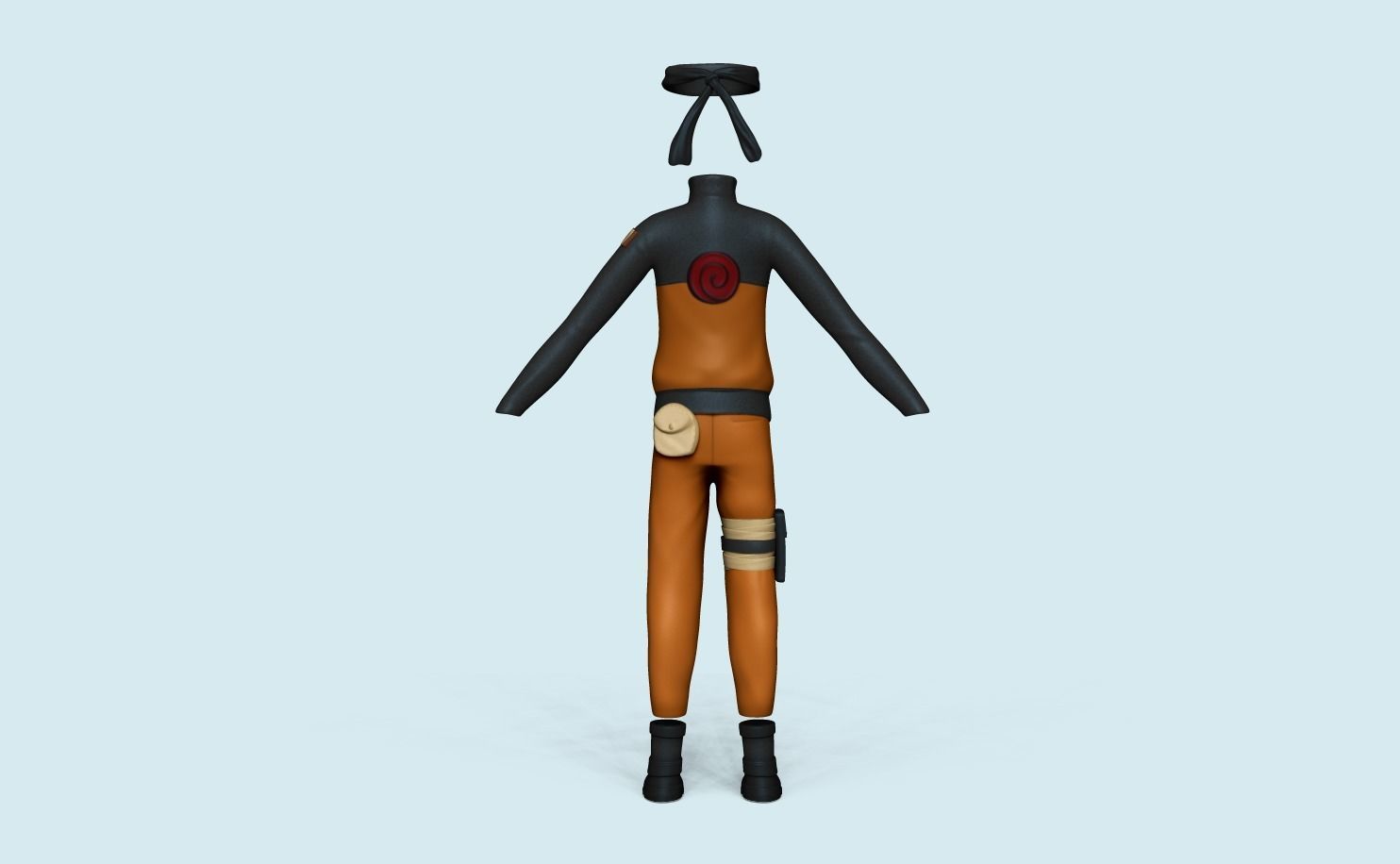 Naruto Uzumaki - Character Outfit Costume Low-poly 3D model_4