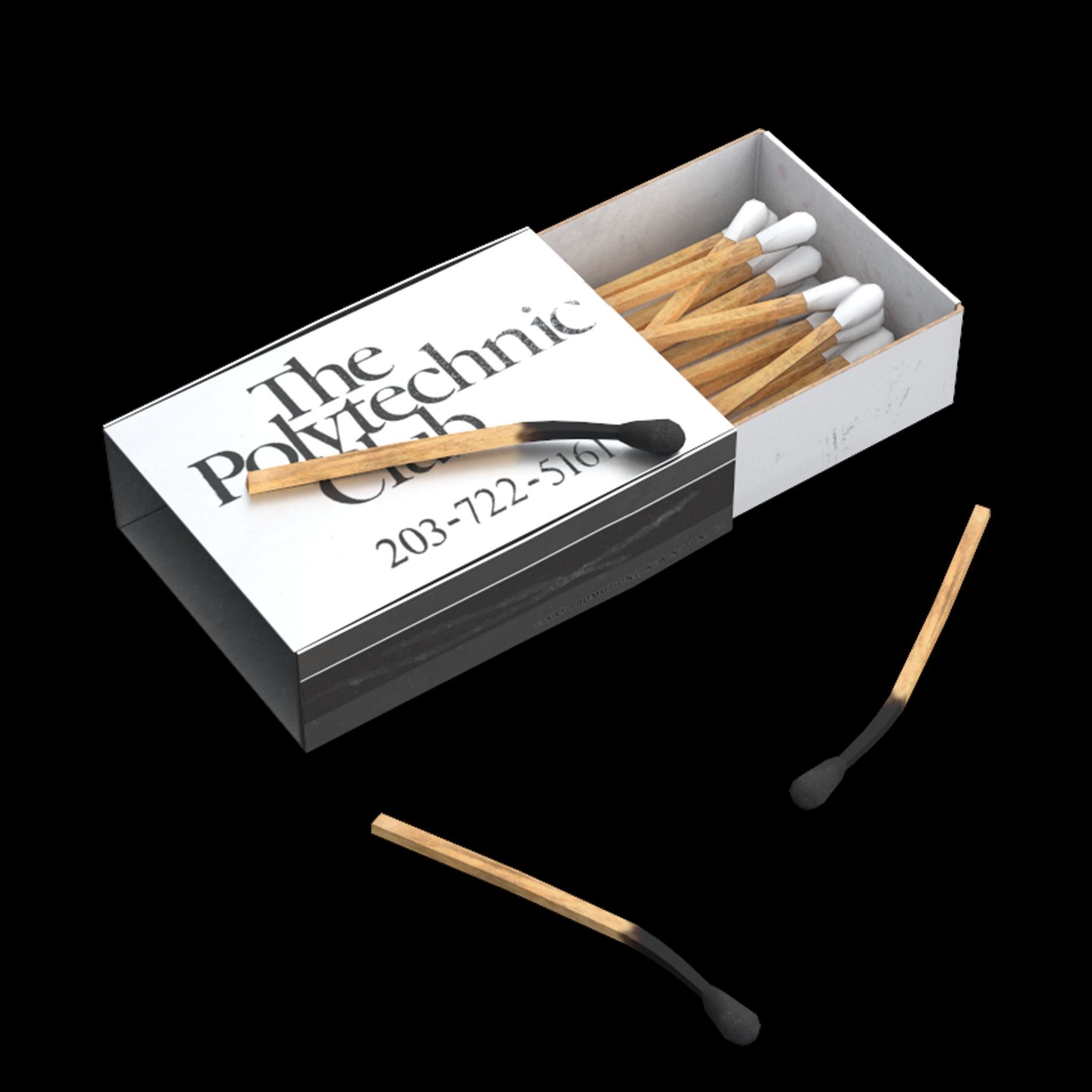 Matchboxes and Matches Low-poly 3D model_3
