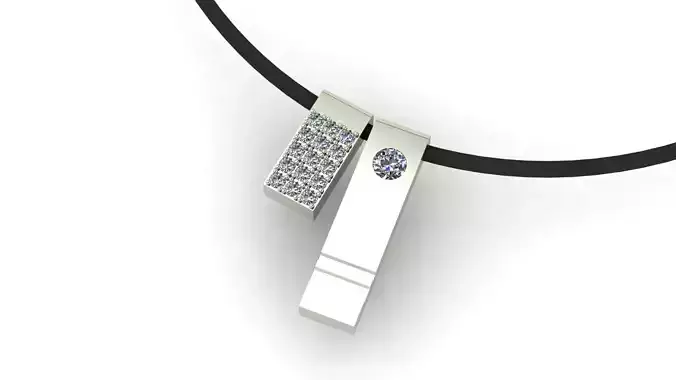 Pendant 3 metal block with holes in it