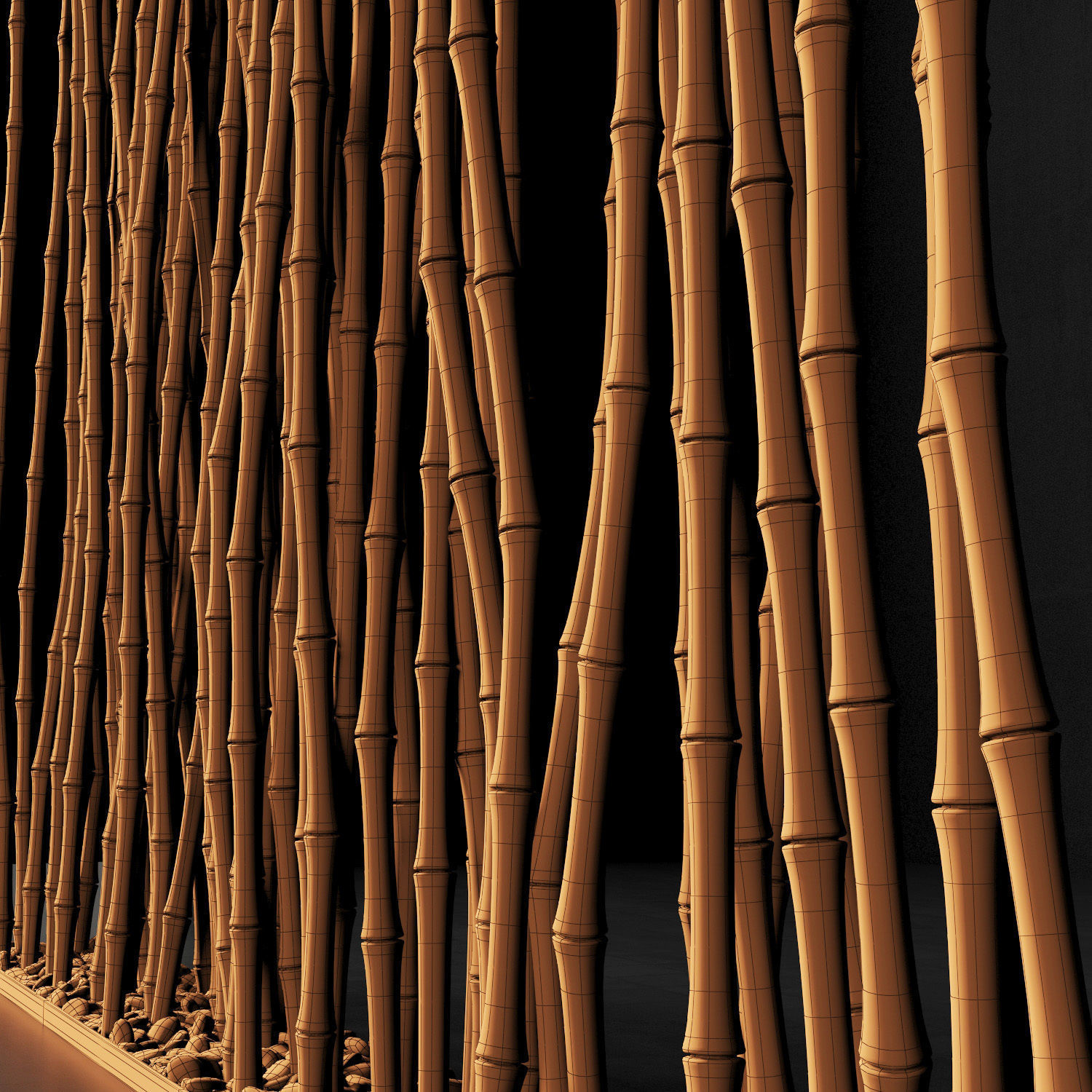 Bamboo thin branch decor n3  3D model_17
