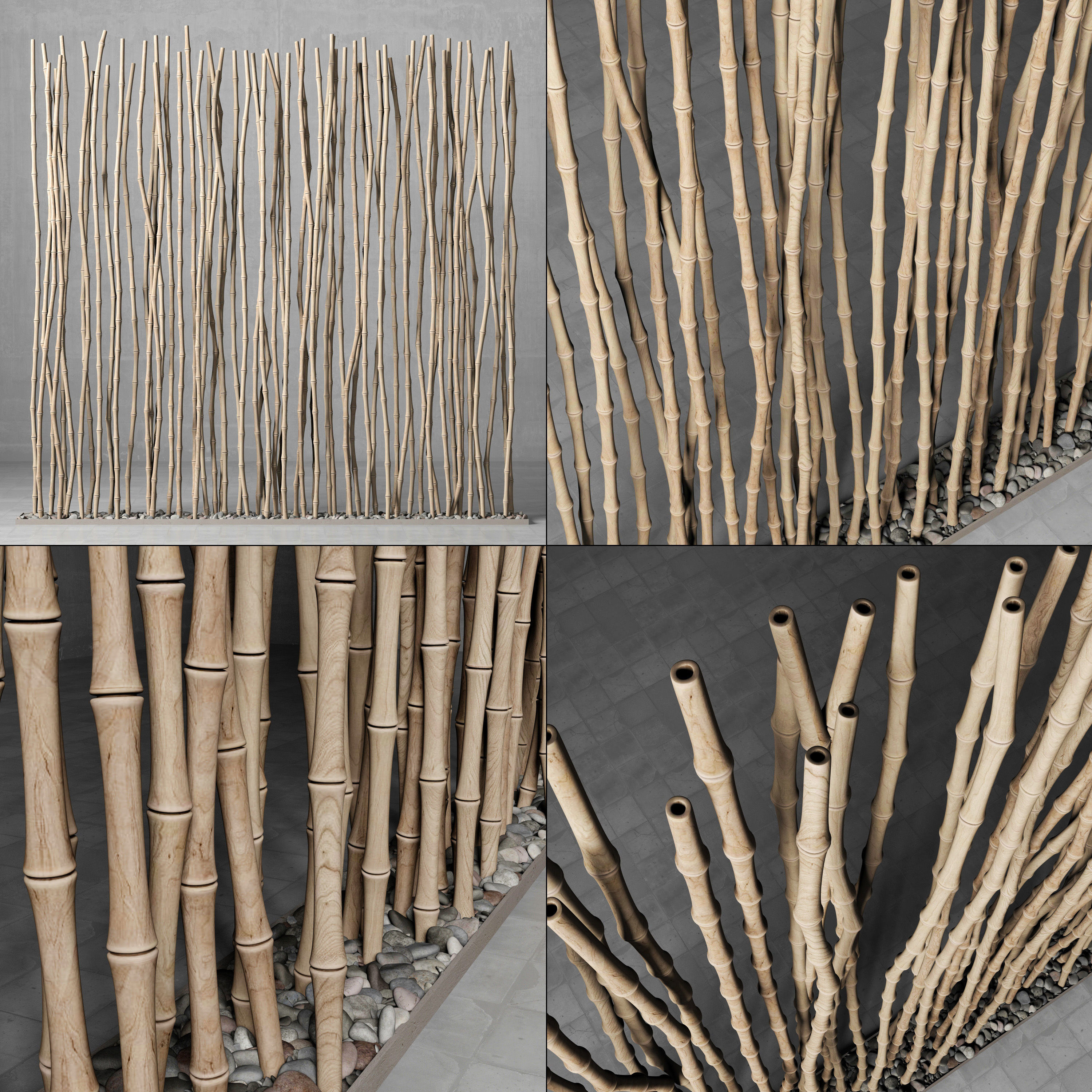 Bamboo thin branch decor n3  3D model_1