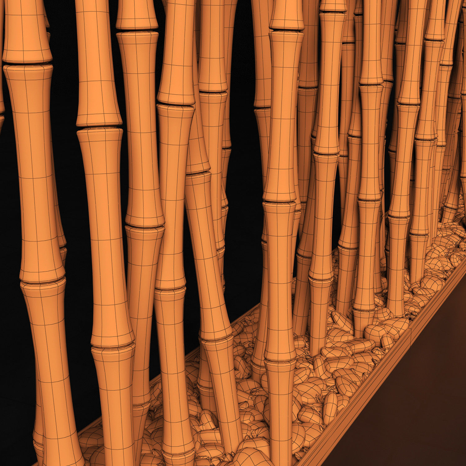 Bamboo thin branch decor n3  3D model_15