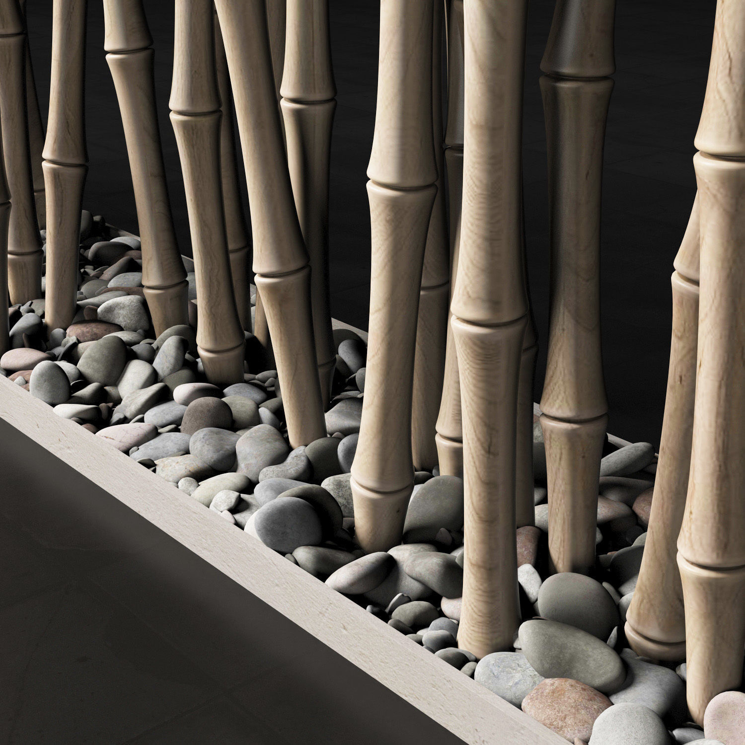 Bamboo thin branch decor n3  3D model_7