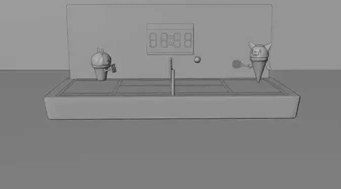 Tennis stade with ice cream player 