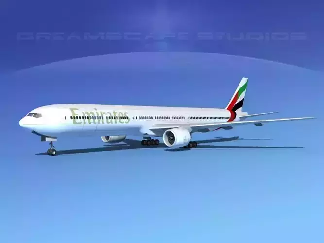 Boeing 777-300 MP Emirates 3D model