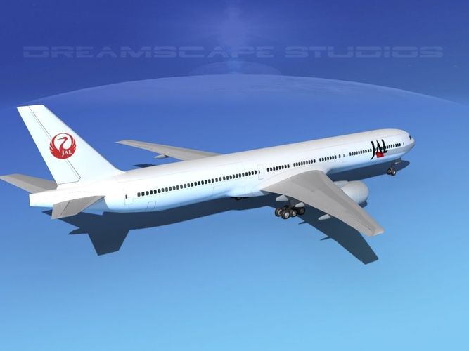Boeing 777-300 Japan AirLines 3D model
