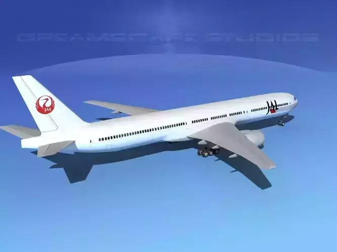 Boeing 777-300 Japan AirLines 3D model