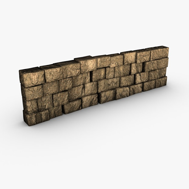 Stone Wall 3D model_2