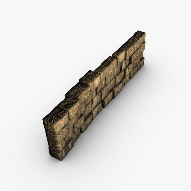Stone Wall 3D model_3