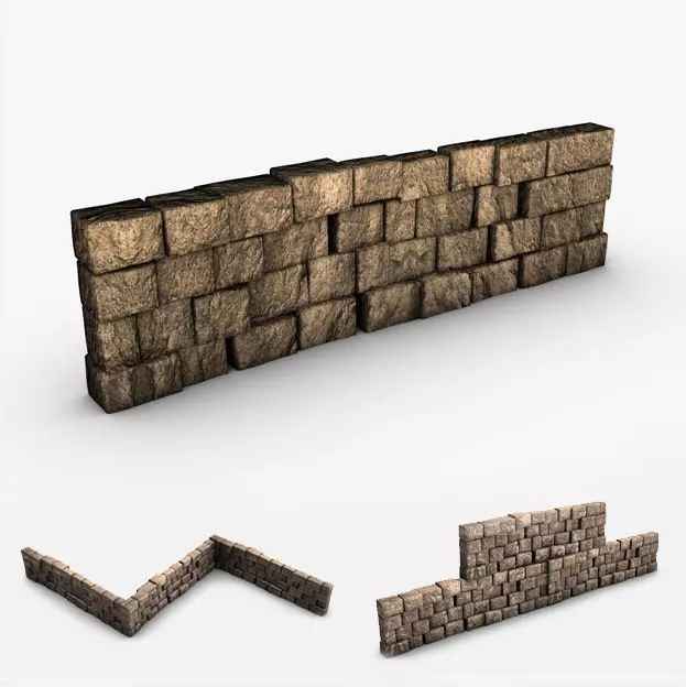 Stone Wall 3D model_0