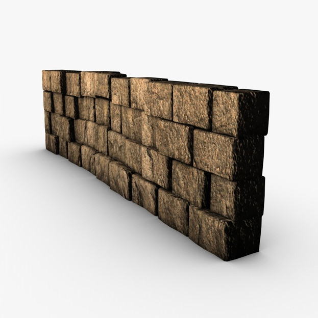 Stone Wall 3D model_1