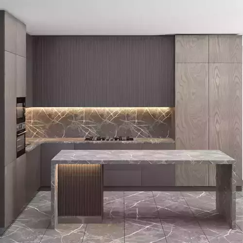 Modern kitchen with Island 3D model