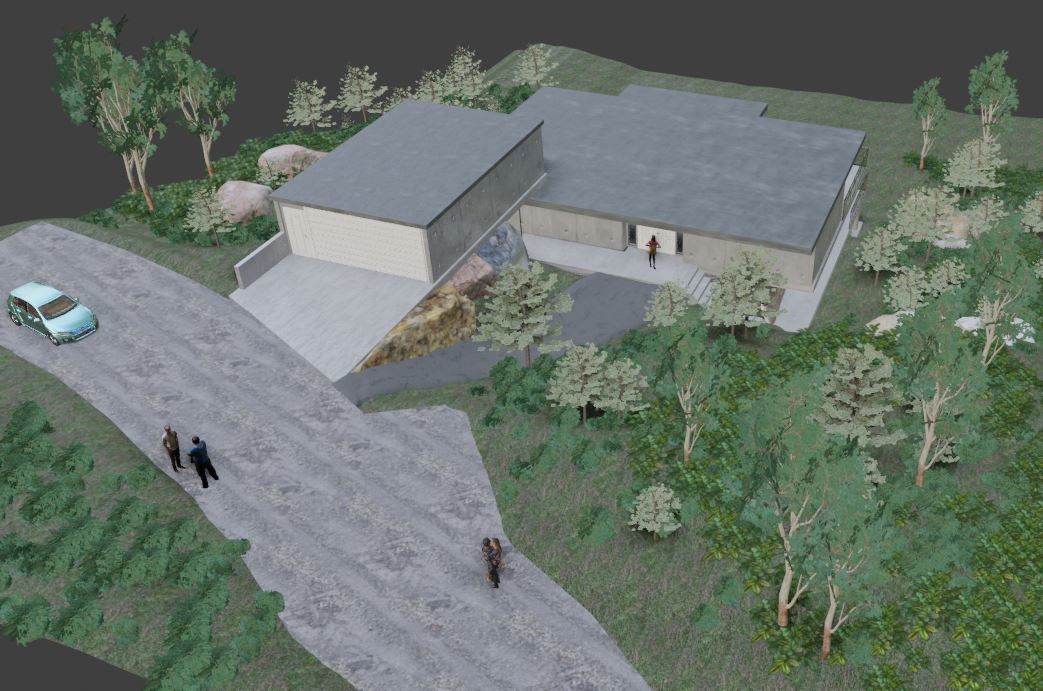 Modern house on the hill side 3D model_11