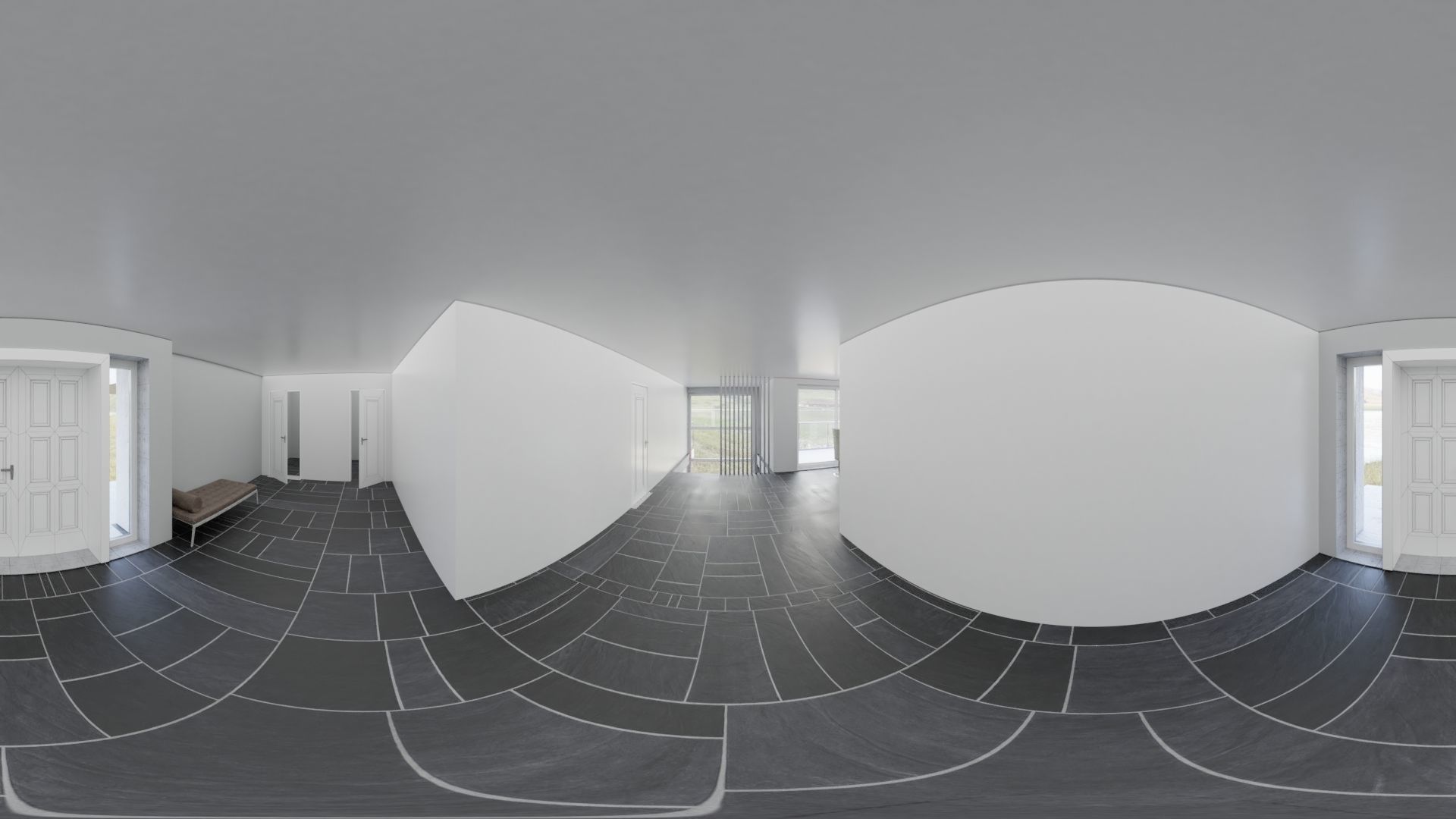 Modern house on the hill side 3D model_8