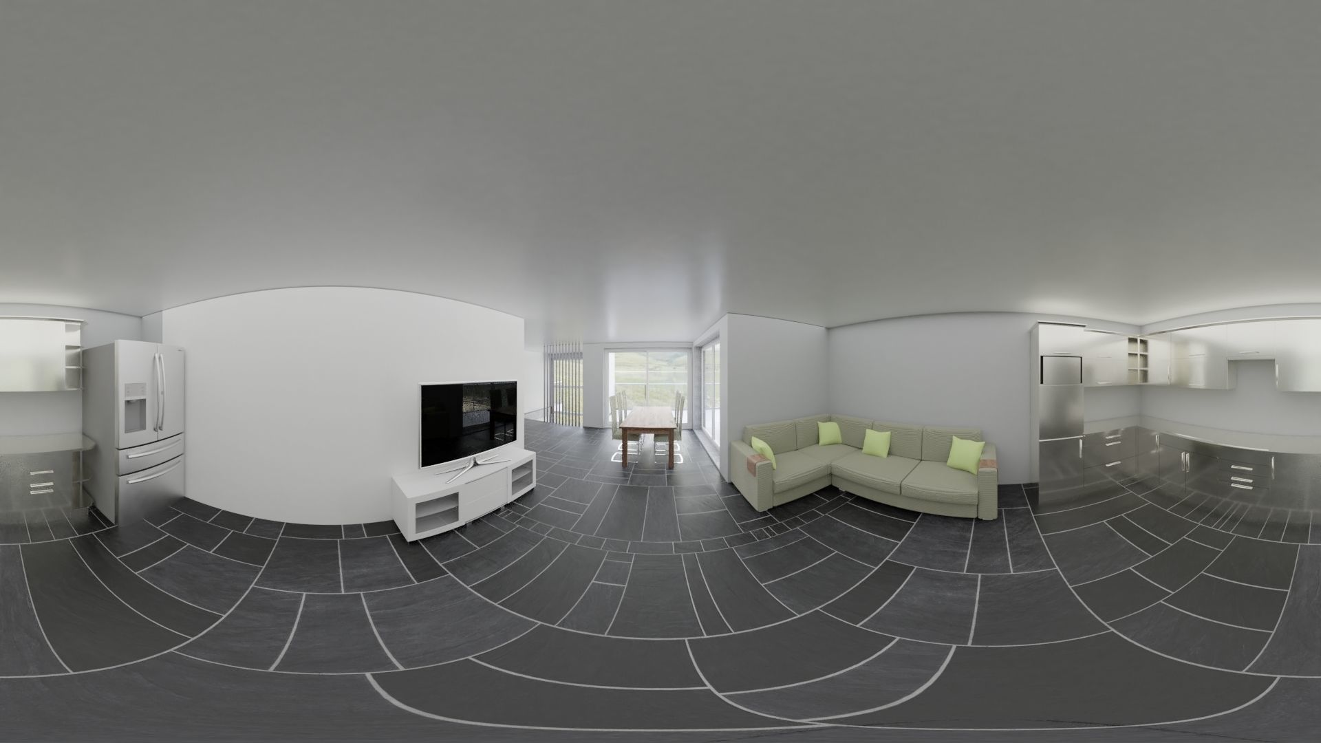 Modern house on the hill side 3D model_9