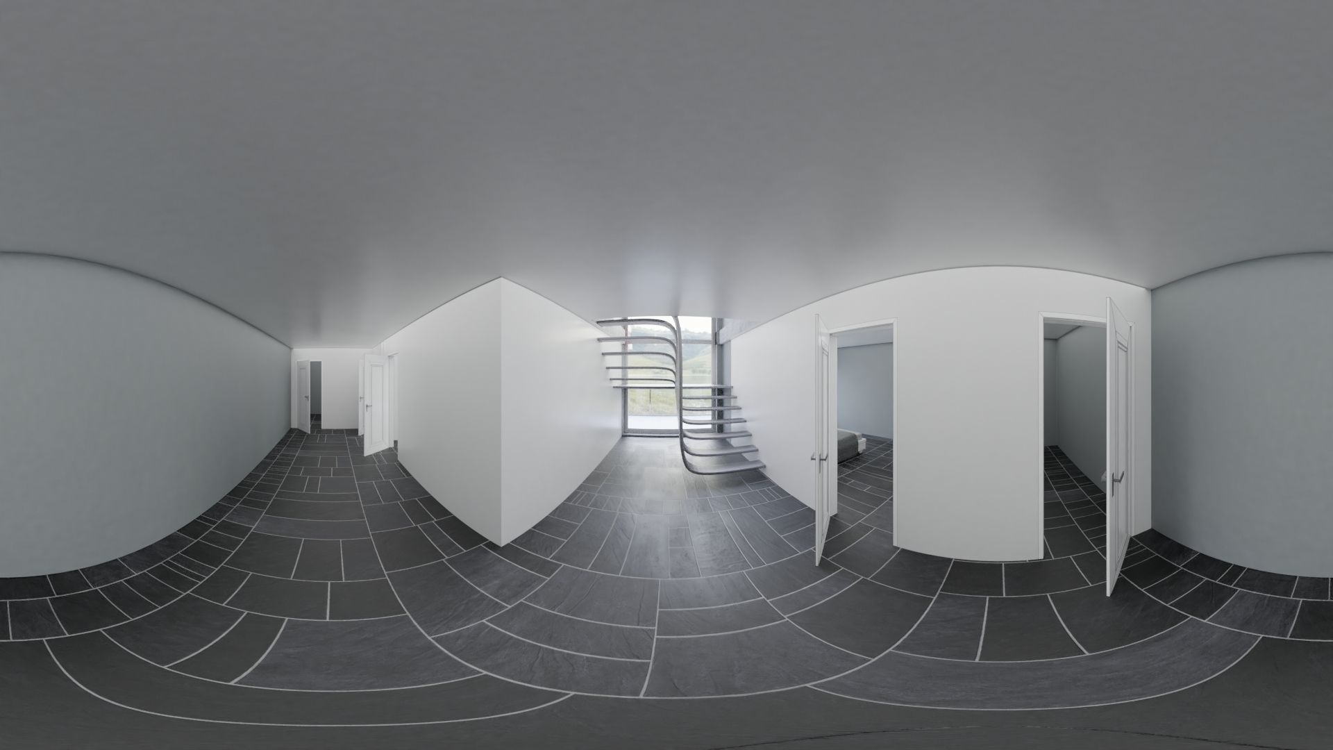 Modern house on the hill side 3D model_10