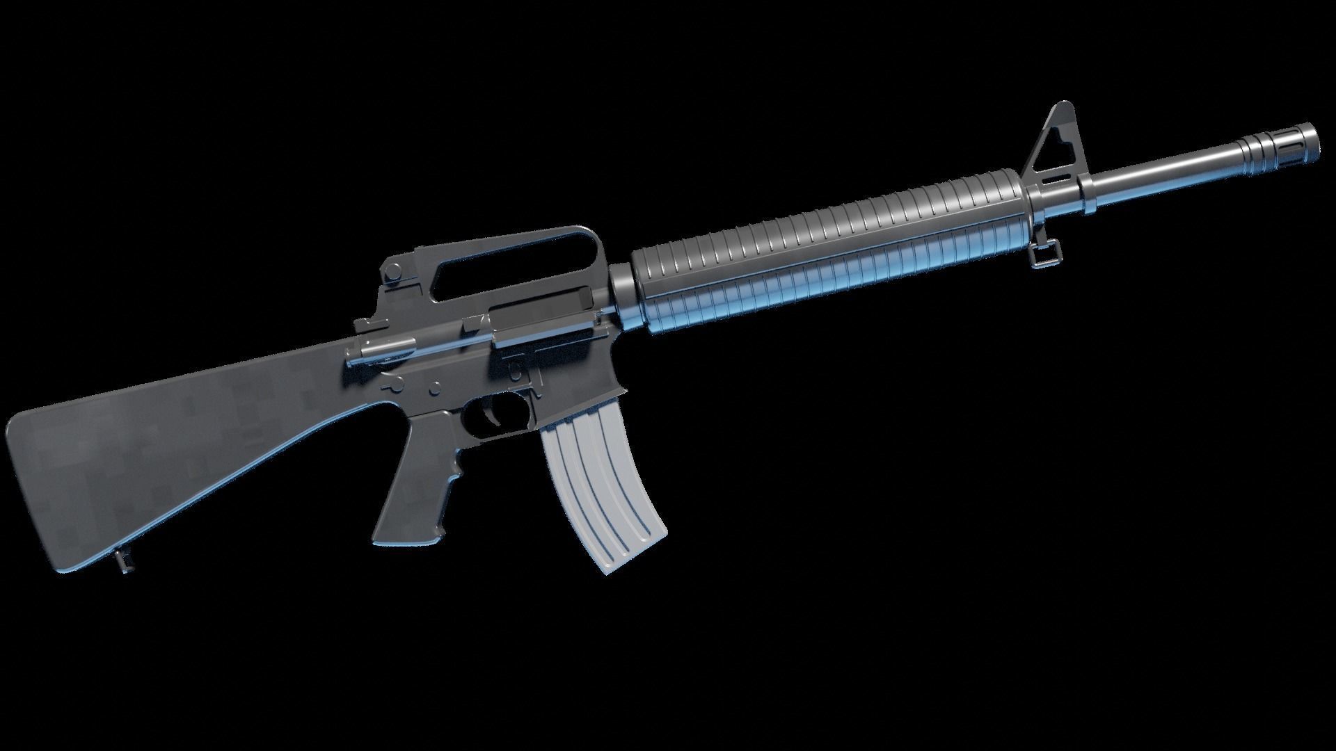 M16 Assault Rifle Low-poly 3D model_2