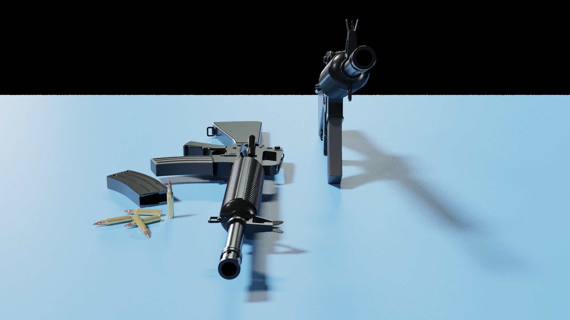 M16 Assault Rifle Low-poly 3D model_5