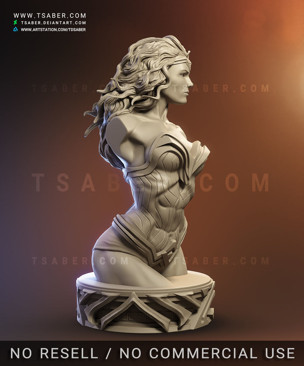 Wonder Woman Bust - Zbrush DC Comics Collectibles 3D print model_19