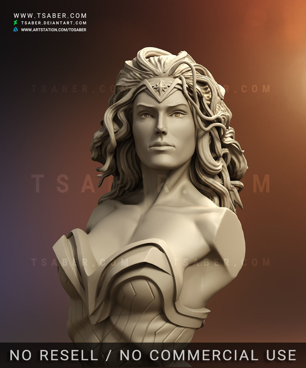 Wonder Woman Bust - Zbrush DC Comics Collectibles 3D print model_22