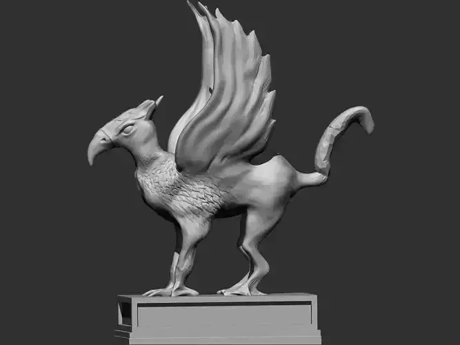Gryphon statue of bird with wings