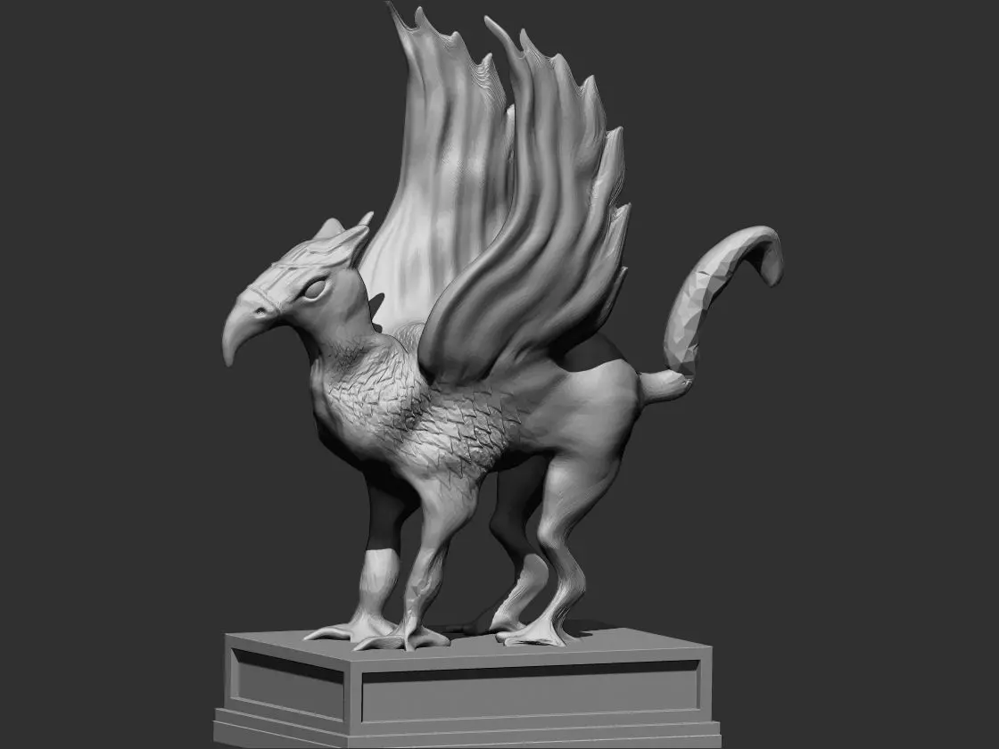 Gryphon statue of bird with wings 3D print model