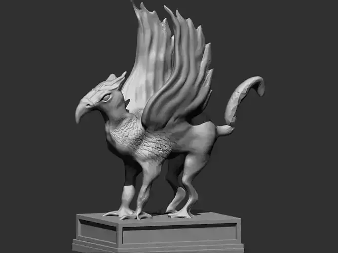 Gryphon statue of bird with wings