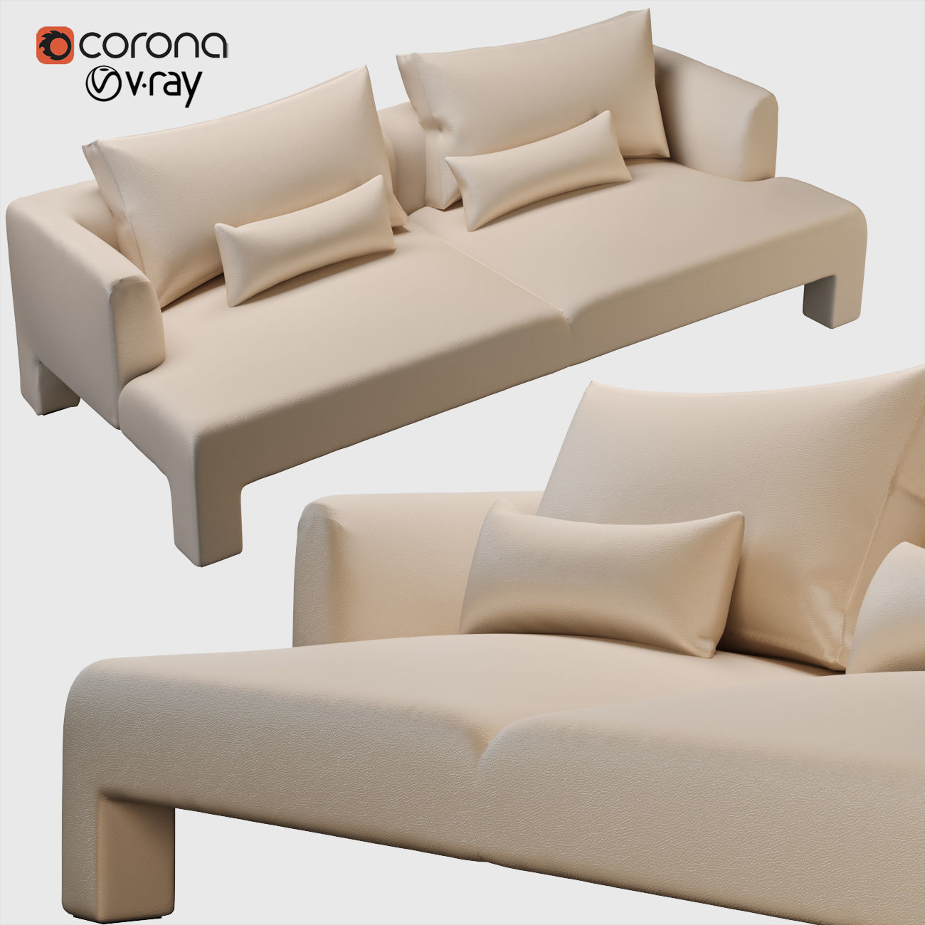 Mod leather 3D model_2