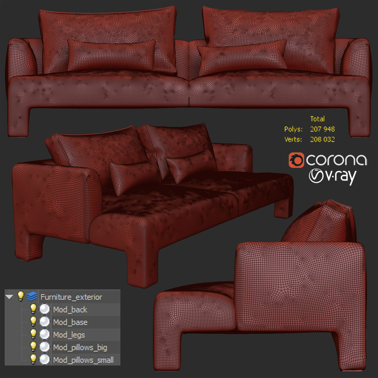 Mod leather 3D model_4