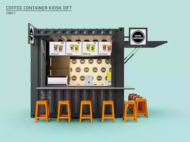 Coffee Container Kiosk 10ft