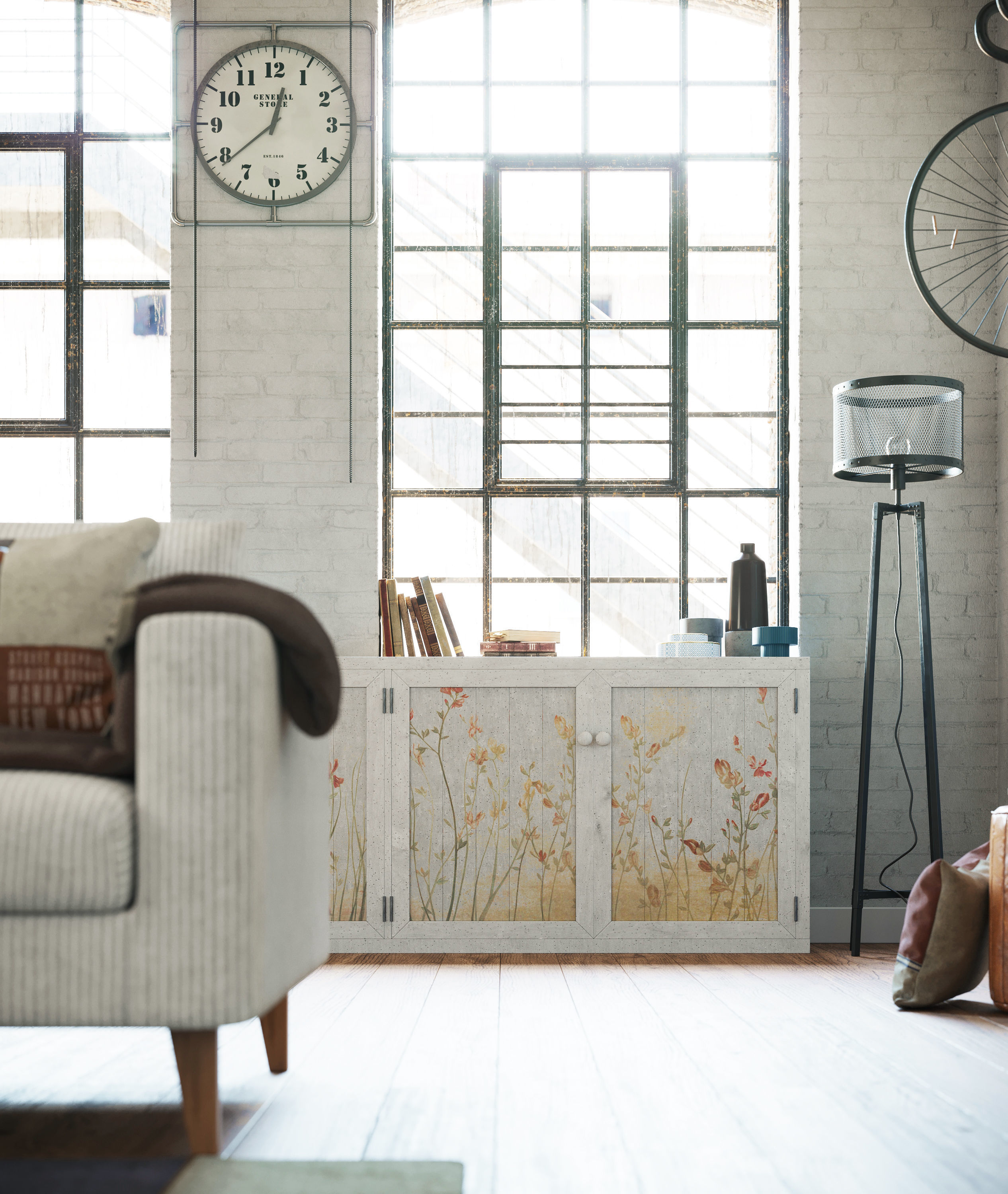 Industrial Living Interior scene 3D model_5